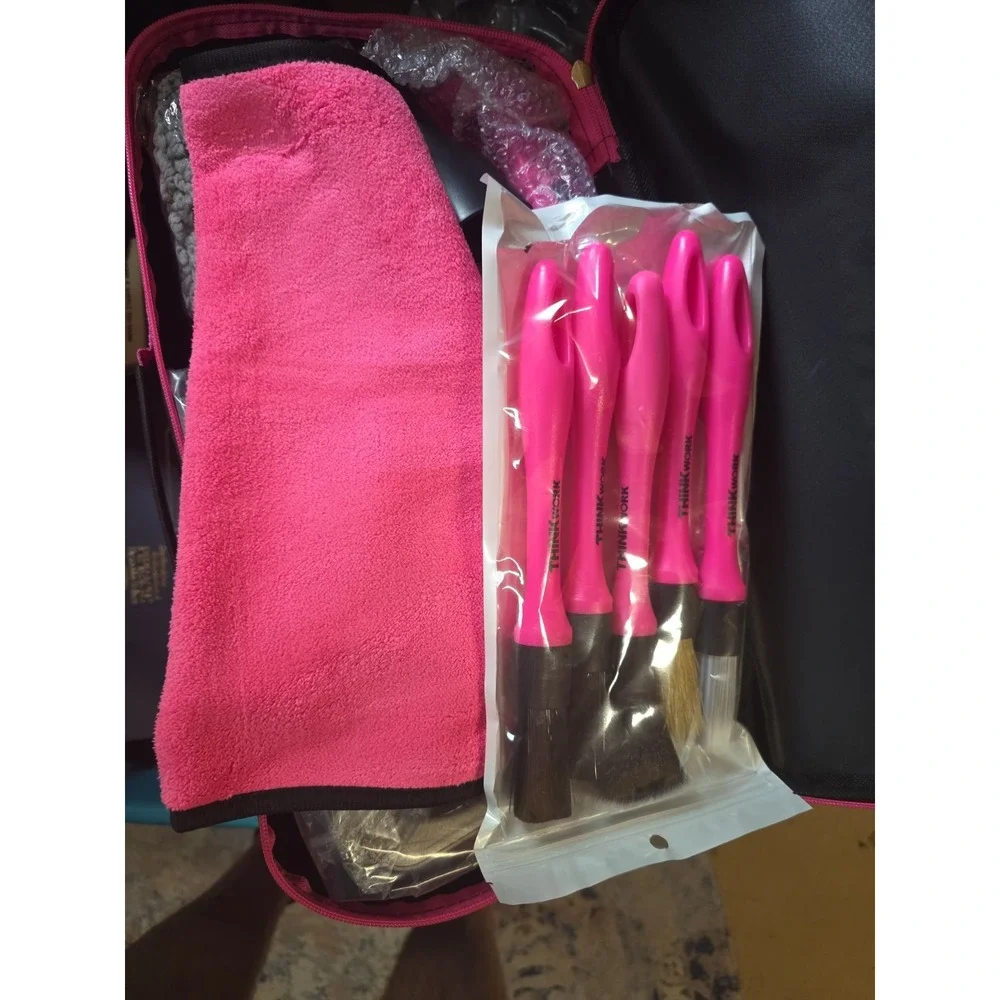 THINKWORK Pink Car Detailing Kit 8000PA Cordless Vacuum Cleaner Brush Set Gift